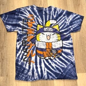 Naruto Cat Tie-Dye T-Shirt - Blue
